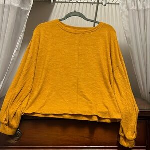 H&M Women's Medium Dark Golden Mustard Yellow Long Sleeve Top